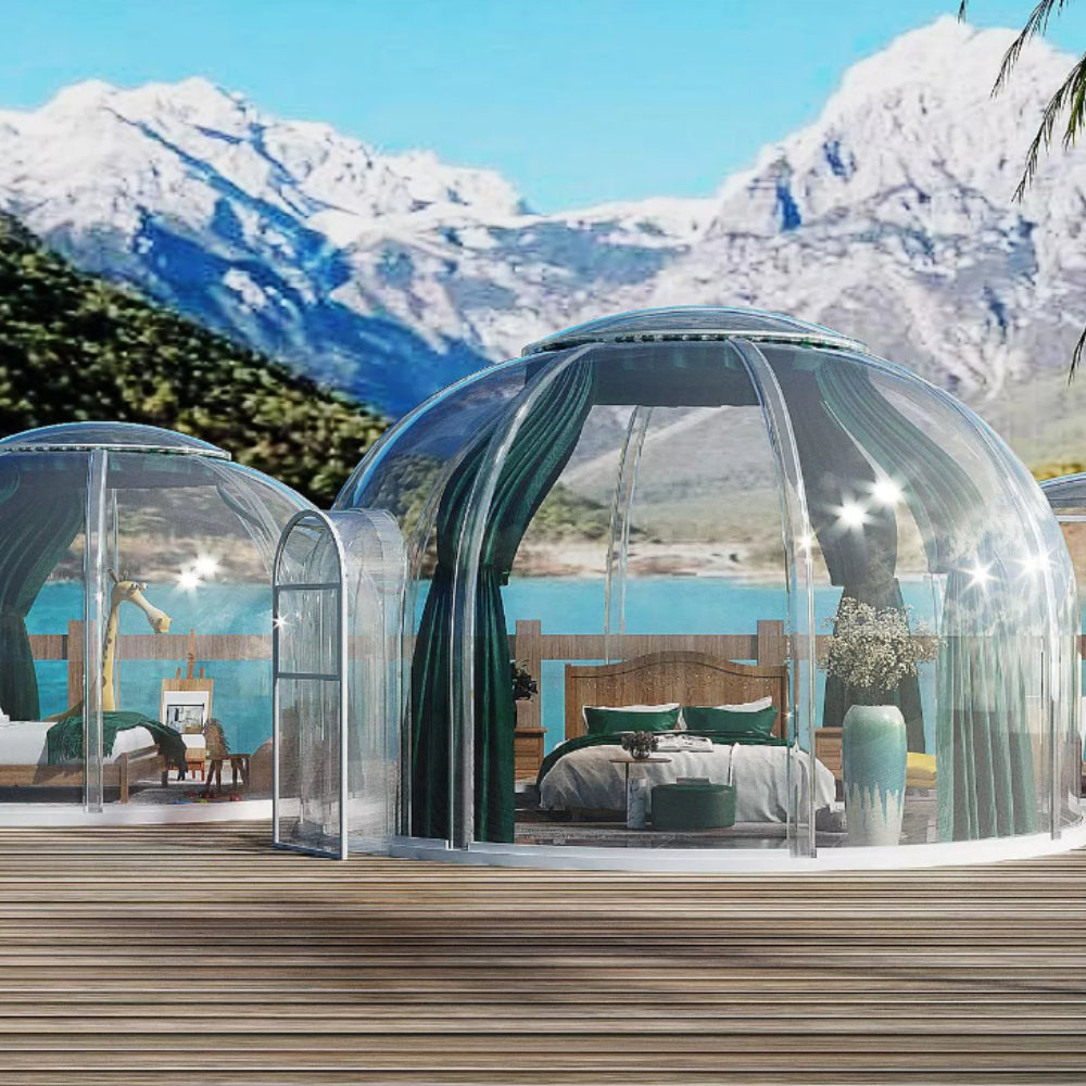 Garden Dome Bubble Tent All Season Thermostatic 360 Degree Outdoor Transparent Glass Room Sunroom