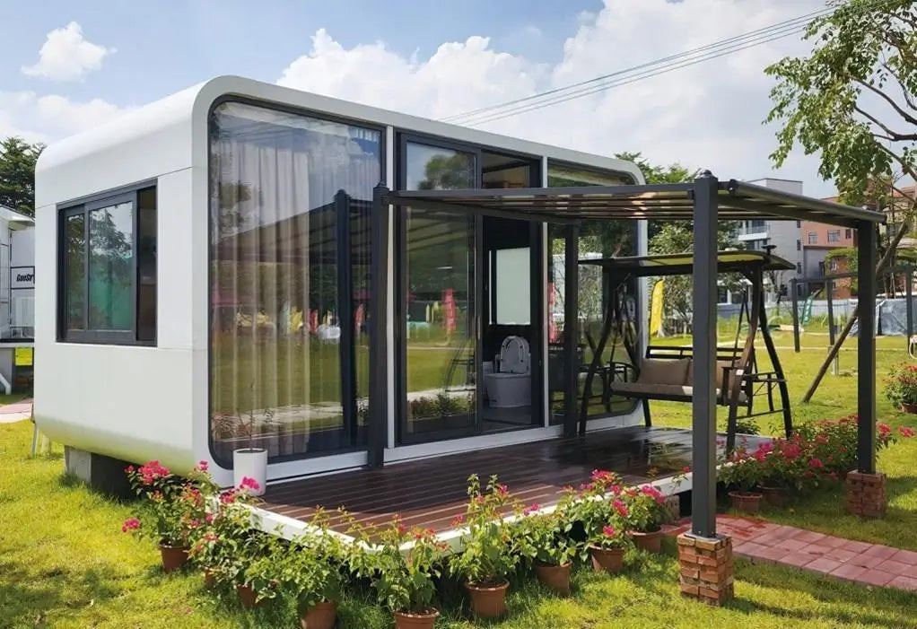 WalkMax Mobile Capsule Home Space Capsule House - 1 Bedroom, Full Bathroom, Kitchen & Living Area