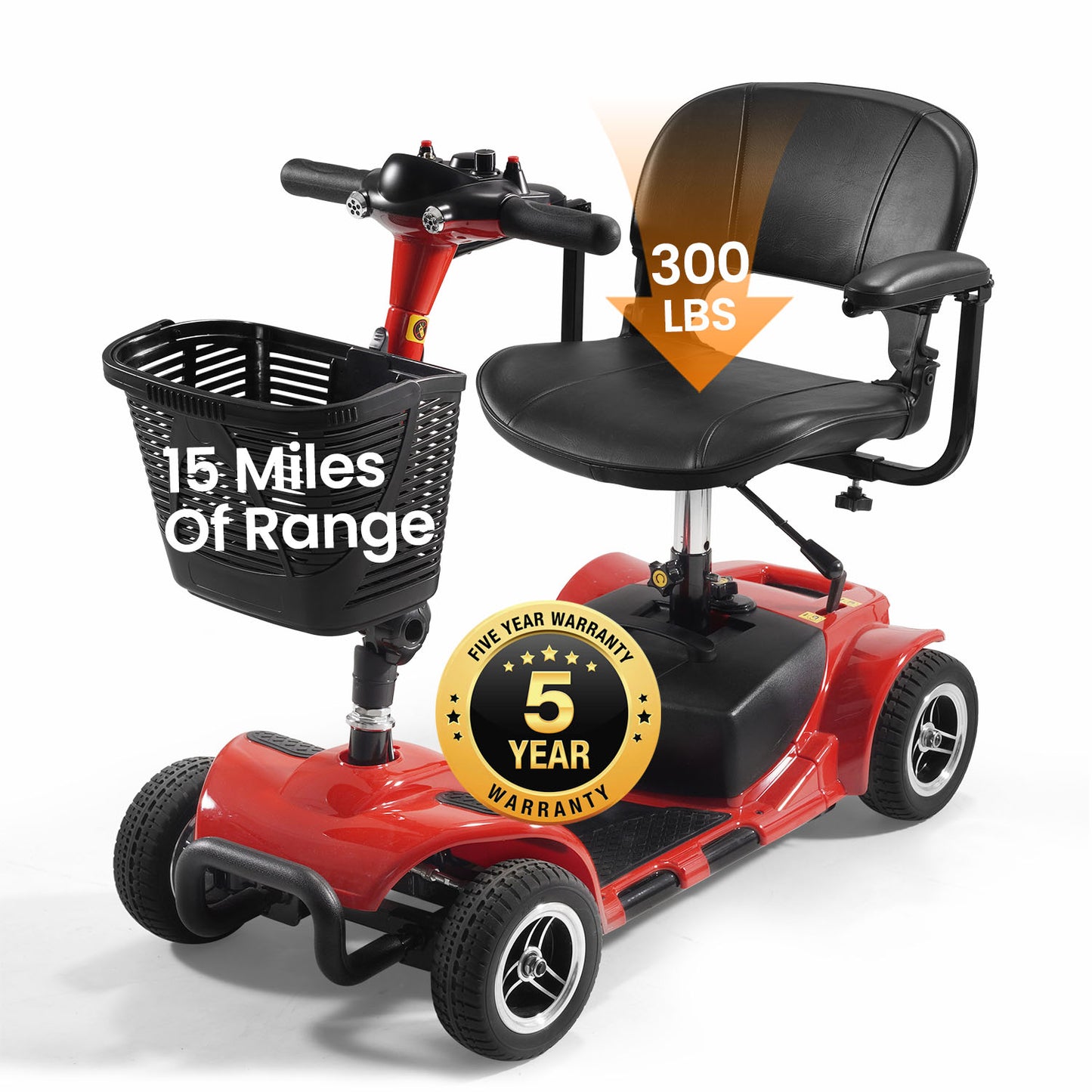 THLAND Mobility Scooter - Portable Folding Electric Mobility Scooter Ideal for Seniors, Adults, Handicapped, and Elderly Travelers. Comes with Battery, Charger, and Basket Included,blue
