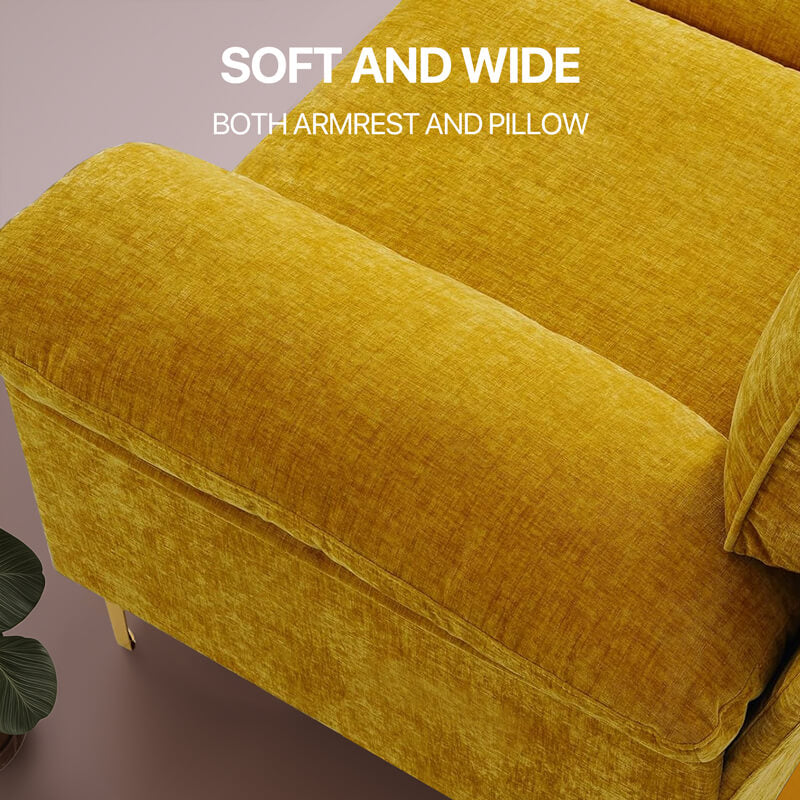 Convertible Sectional Sofa 83" L Shaped Couch with Reversible Chaise, Chenille Fabric