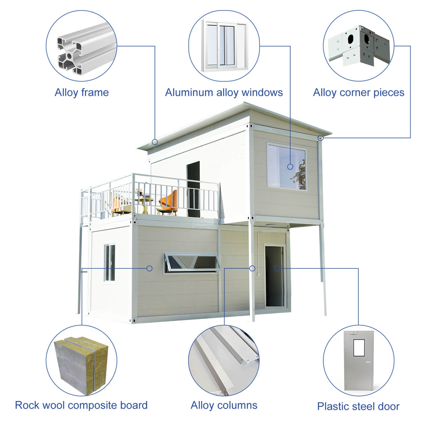 WalkMax Two Story Tiny House, Prefabricated Dwelling with Aesthetic Appeal, Modern Design for Small Spaces, Package Installation