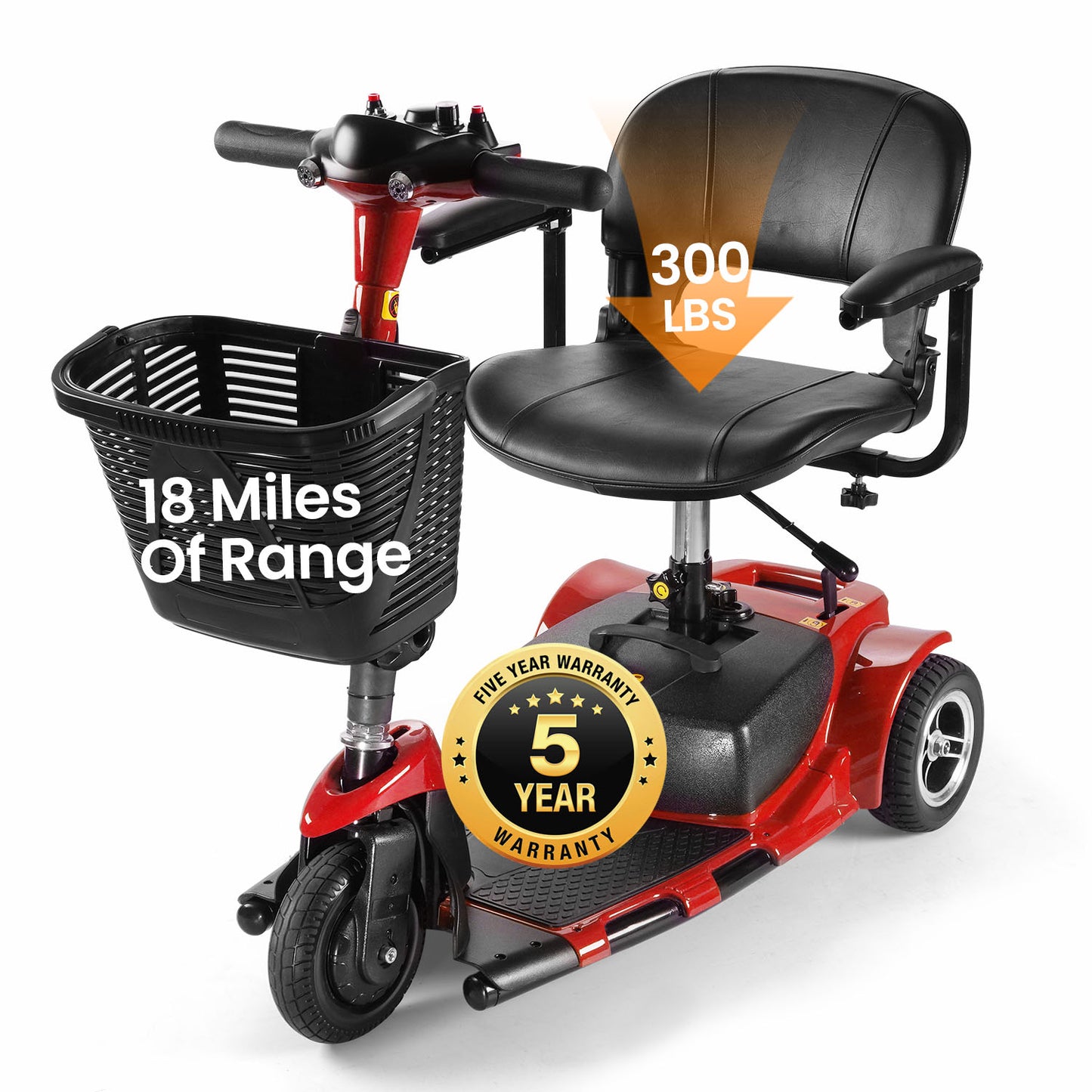 THLAND Mobility Scooter - Portable Folding Electric Mobility Scooter Ideal for Seniors, Adults, Handicapped, and Elderly Travelers. Comes with Battery, Charger, and Basket Included,blue