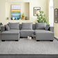 Modular Sectional 5 Seat Sofa, Extra Large U Shaped Couch with Storage & Pet Ottoman