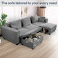 Modular Sectional 5 Seat Sofa, Extra Large U Shaped Couch with Storage & Pet Ottoman