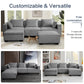 Modular Sectional 5 Seat Sofa, Extra Large U Shaped Couch with Storage & Pet Ottoman