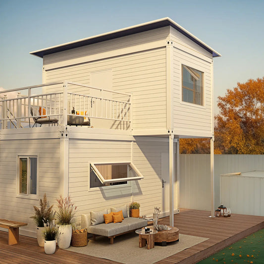 WalkMax Two Story Tiny House,  Prefabricated Dwelling with Aesthetic Appeal, Modern Design for Small Spaces, Package Installation