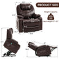 Genuine Leather Electric Lift Chair for the Elderly with Unlimited Positioning with Massage and Heating Functions, Electric Lift Chair with Wide Cup Holder, USB Port and Remote Control