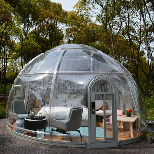 Garden Dome Bubble Tent All Season Thermostatic 360 Degree Outdoor Transparent Glass Room Sunroom