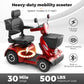 THLAND Heavy Duty 4 Wheel Mobility Scooter for Seniors & Adults, 500 lbs Capacity, Electric Powered Chair with 1000W Motor, All-Terrain Fast Travel, 30 Miles Long Range Battery, Bluetooth Speaker