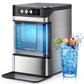 THLAND Nugget Ice Maker Countertop with Handle,Chewable Crunchable Countertop Nugget Ice Maker,41Lbs/24H, Self-Cleaning, One-Click Operation, Stainless Steel,Ideal for Parties, Kitchens, Bars(Silver)