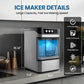 THLAND Nugget Ice Maker Countertop with Handle,Chewable Crunchable Countertop Nugget Ice Maker,41Lbs/24H, Self-Cleaning, One-Click Operation, Stainless Steel,Ideal for Parties, Kitchens, Bars(Silver)