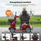 THLAND Heavy Duty 4 Wheel Mobility Scooter for Seniors & Adults, 500 lbs Capacity, Electric Powered Chair with 1000W Motor, All-Terrain Fast Travel, 30 Miles Long Range Battery, Bluetooth Speaker