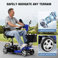 THLAND 30 Miles Long Range 4 Wheel Electric Mobility Scooter with 350W Motor - Foldable Mobility Scooter for Adults/Seniors - Compact Heavy Duty Mobility for Travel, 300 lb Capacity