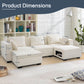 Modular Sectional 5 Seat Sofa, Extra Large U Shaped Couch with Storage & Pet Ottoman