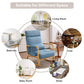 Solid Wood Rocking Chair with Thick Cushion, Glider, Adjustable Headrest and Lumbar Support