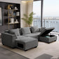 Sectional Sofa, Modern Chenille Fabric, U Shape Sectional 5 Seater Living Room Chaise, with Storage/Pet Sofa