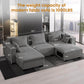 Sectional Sofa, Modern Chenille Fabric, U Shape Sectional 5 Seater Living Room Chaise, with Storage/Pet Sofa