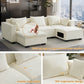 Sectional Sofa, Modern Chenille Fabric, U Shape Sectional 5 Seater Living Room Chaise, with Storage/Pet Sofa