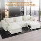 Sectional Sofa, Modern Chenille Fabric, U Shape Sectional 5 Seater Living Room Chaise, with Storage/Pet Sofa