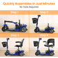 THLAND  Mobility Scooter - Portable Folding Electric Mobility Scooter Ideal for Seniors, Adults, Handicapped, and Elderly Travelers. Comes with Battery, Charger, and Basket Included，blue